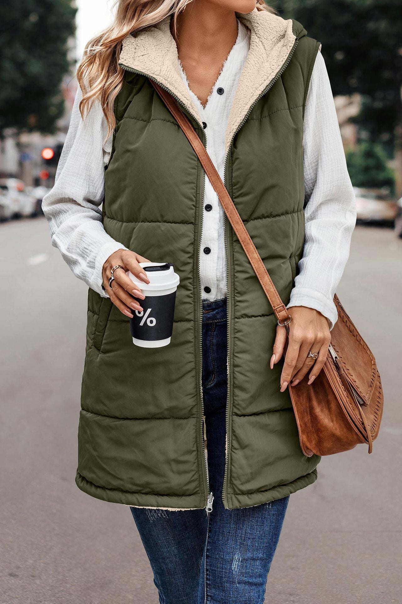 Hooded Reversible Vest Jacket
