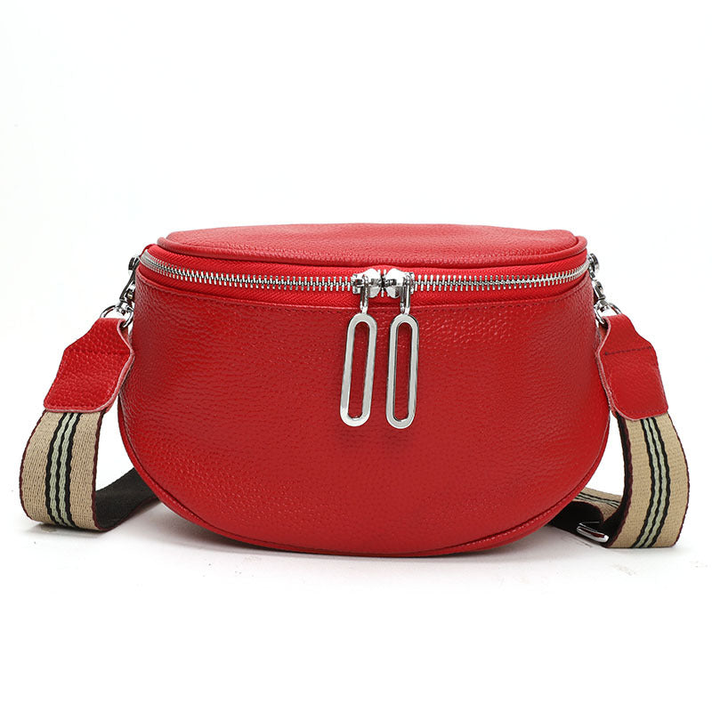 Zipper PU Leather Crossbody Bag