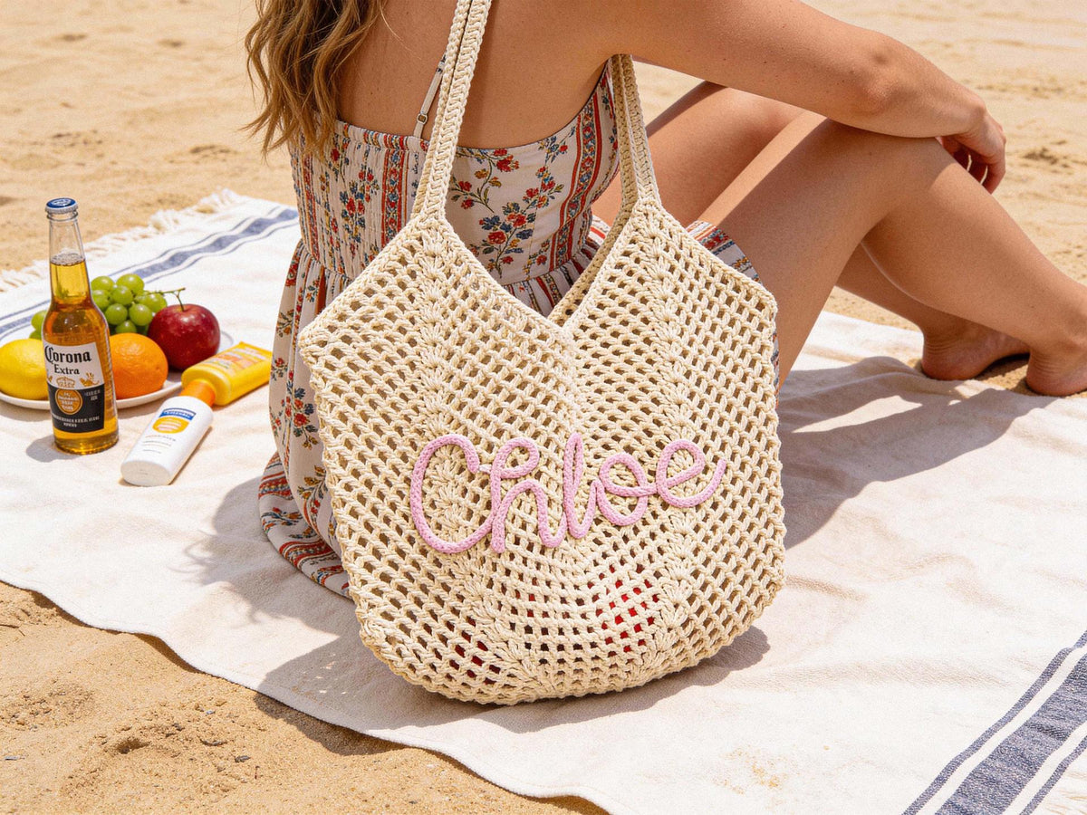Custom Woven Tote Beach Bag