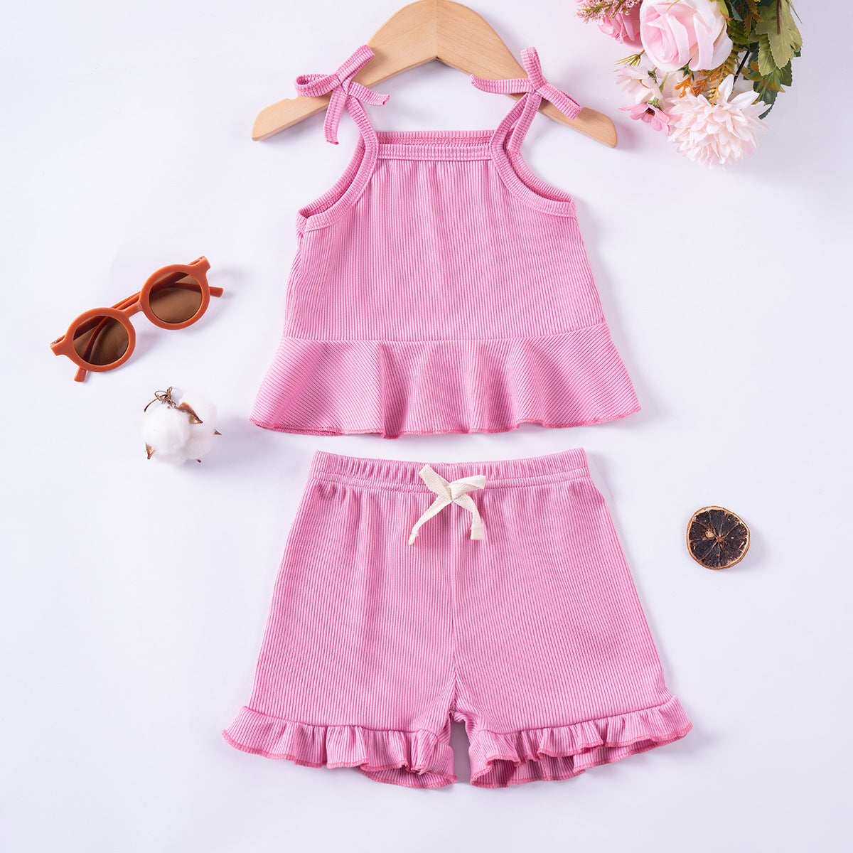 Newborn Sleeveless Lace-Edged Set