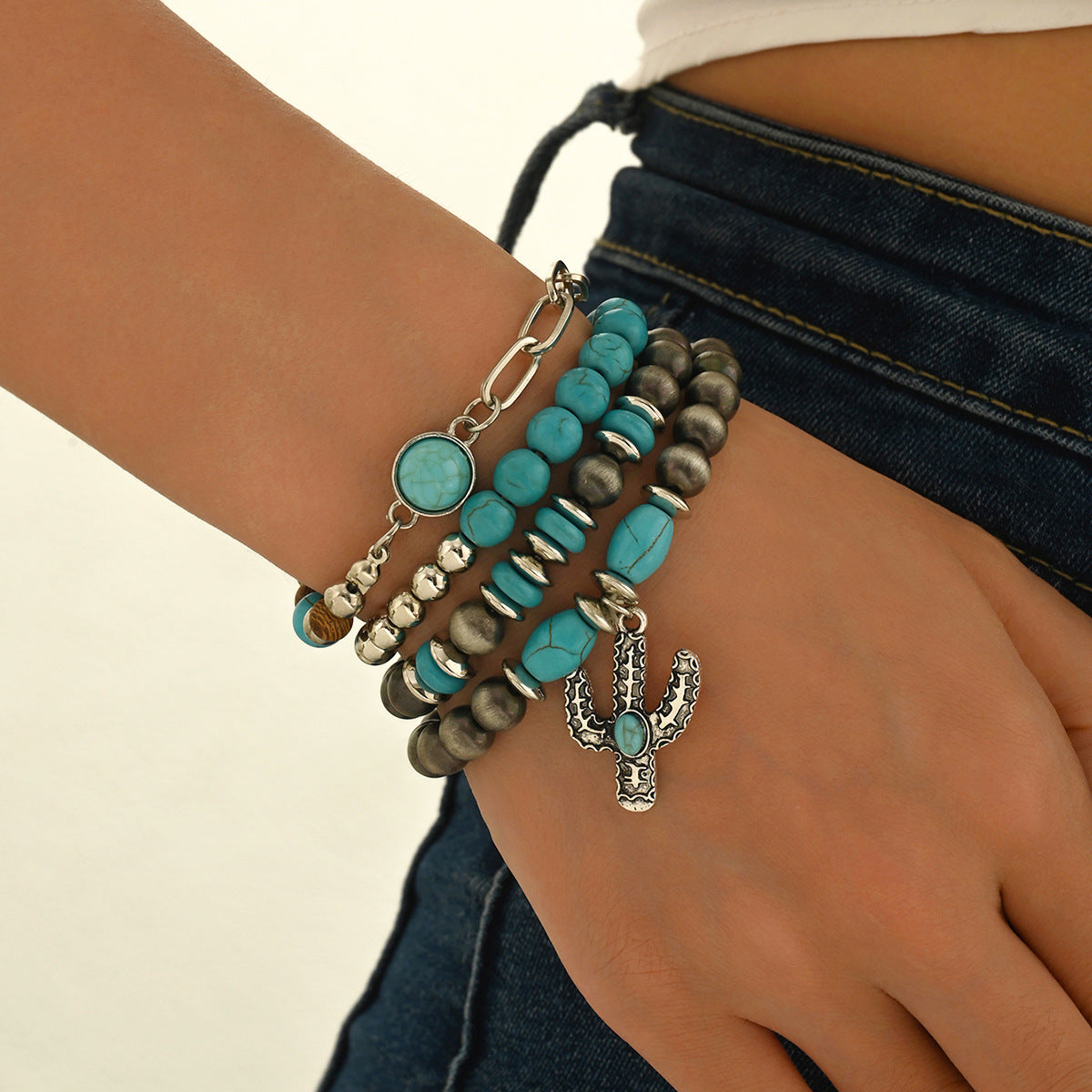 Turquoise Beaded Bracelet(MOQ:2)