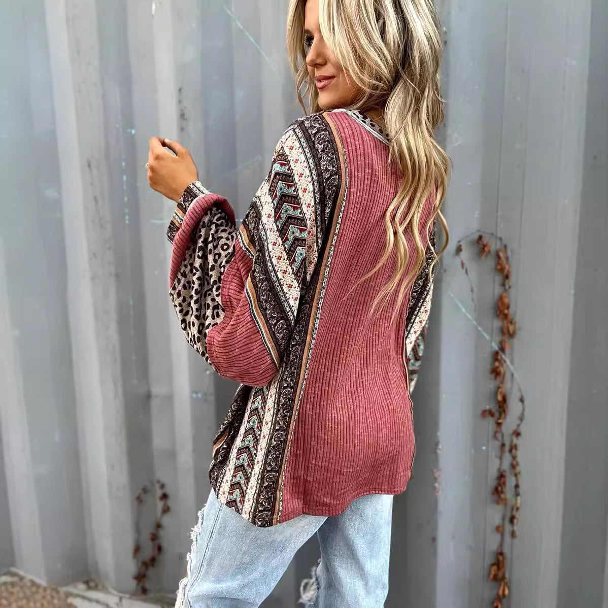 Round Neck Hooded Loose Sweatshirt