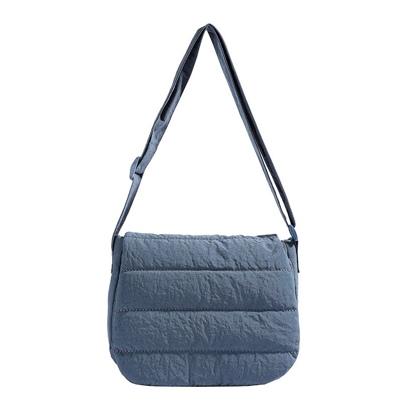 Solid Minimalist Foldover Puffer Crossbody Bag