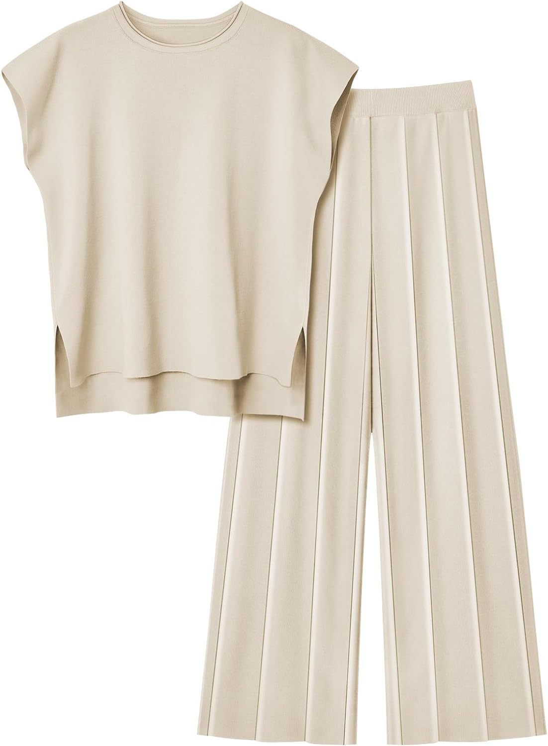 Women's knitted suit vest sweater wide-leg pants two-piece suit