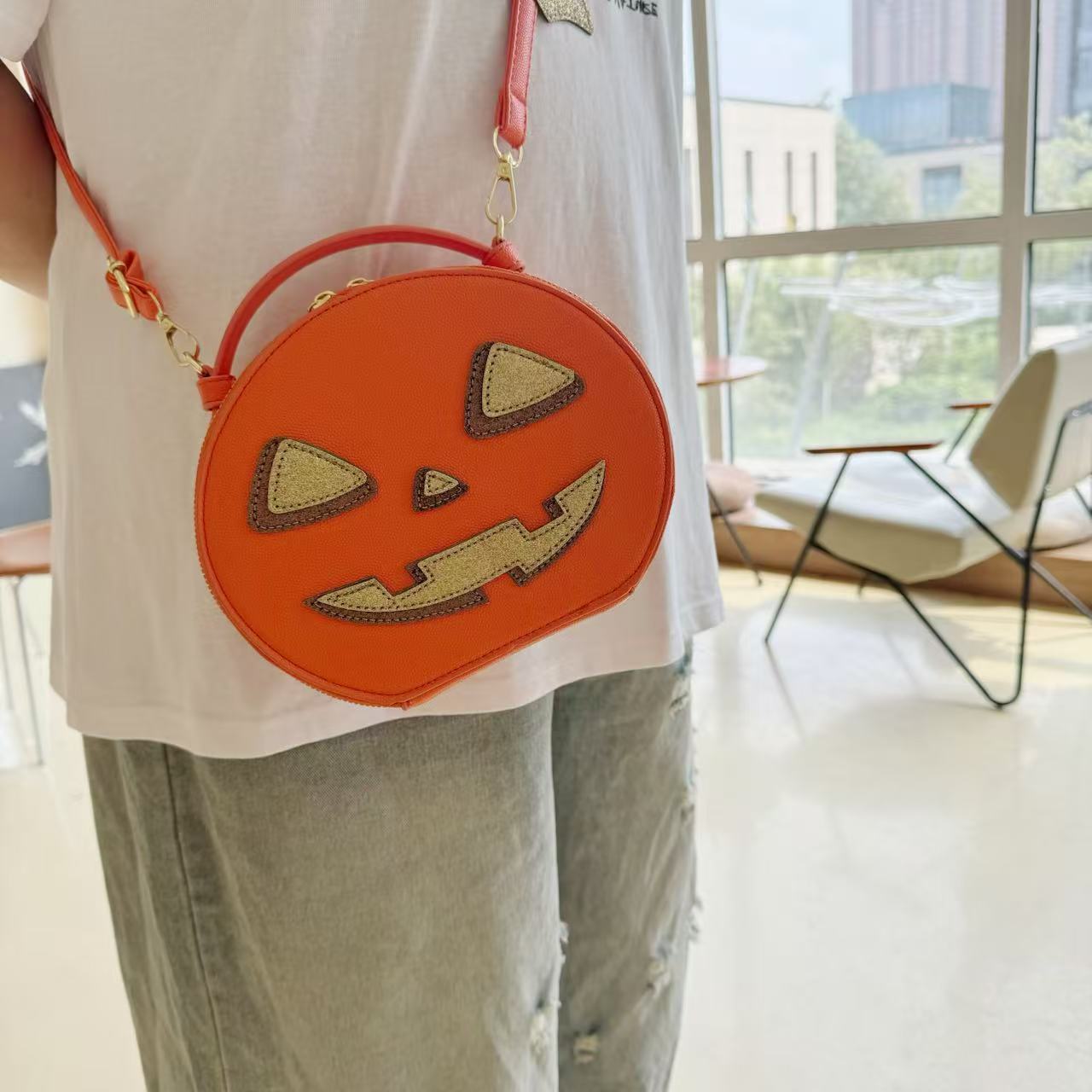 Cute one-shoulder crossbody pumpkin bag