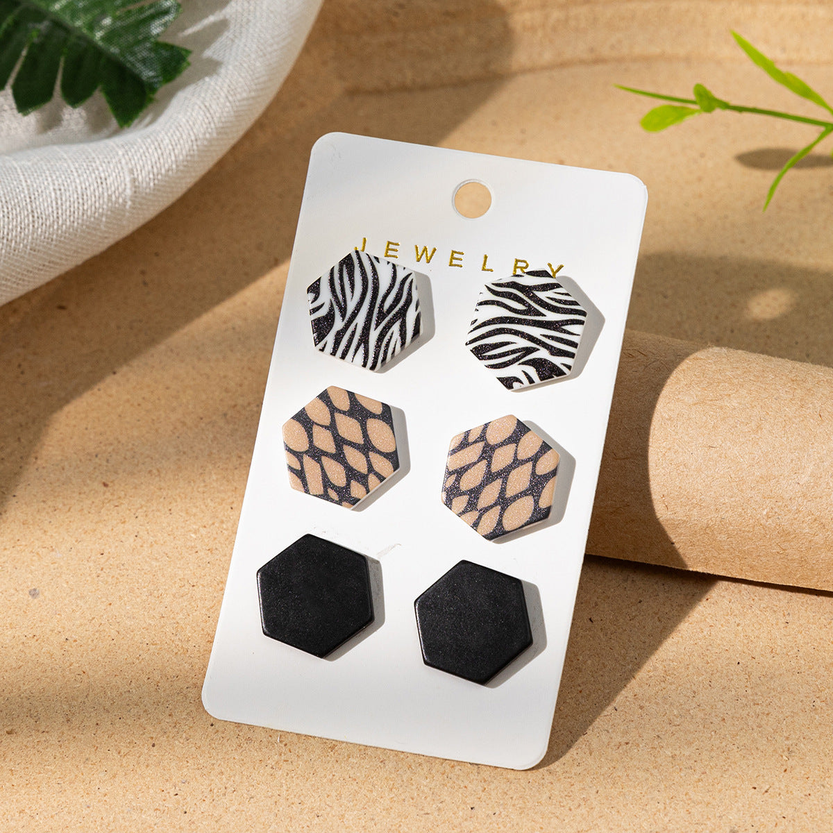 Leopard print acrylic earrings heart earring set(moq3)
