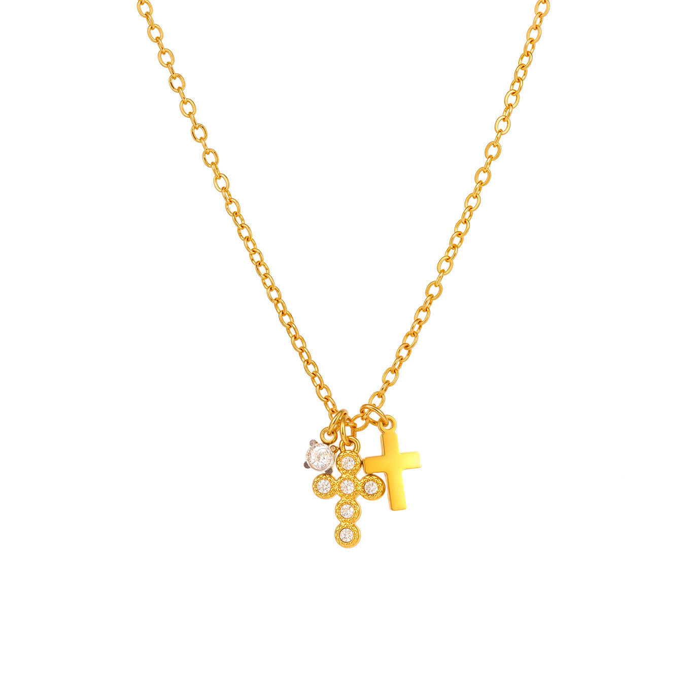 5A Zircon Cross Clavicle Necklace