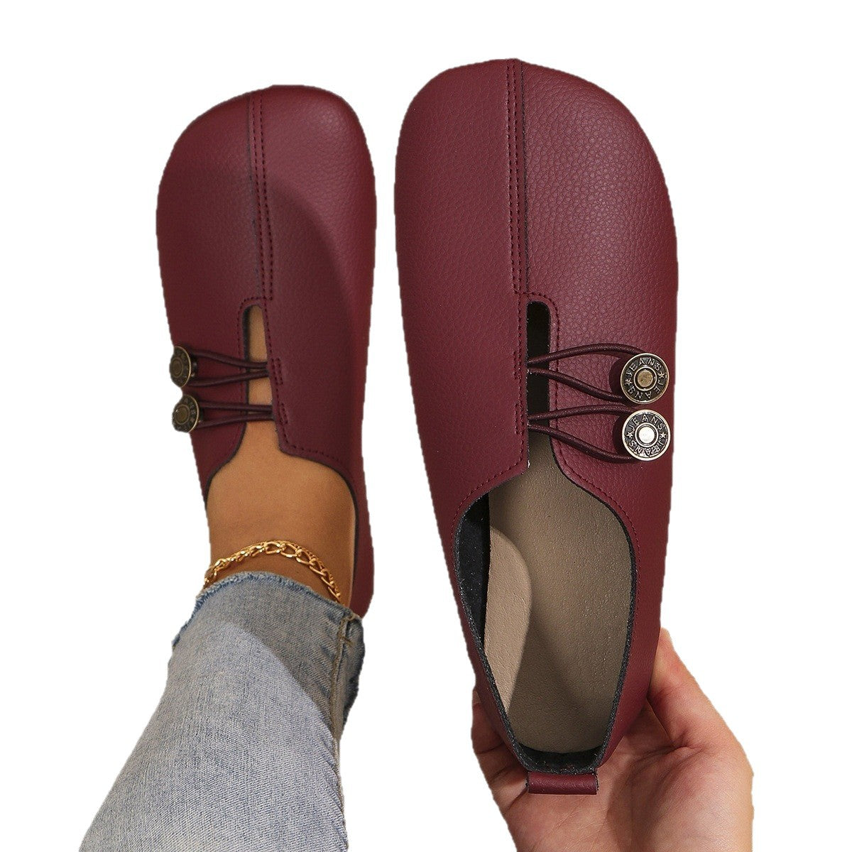 Women's round toe slip-on shoes (large size)