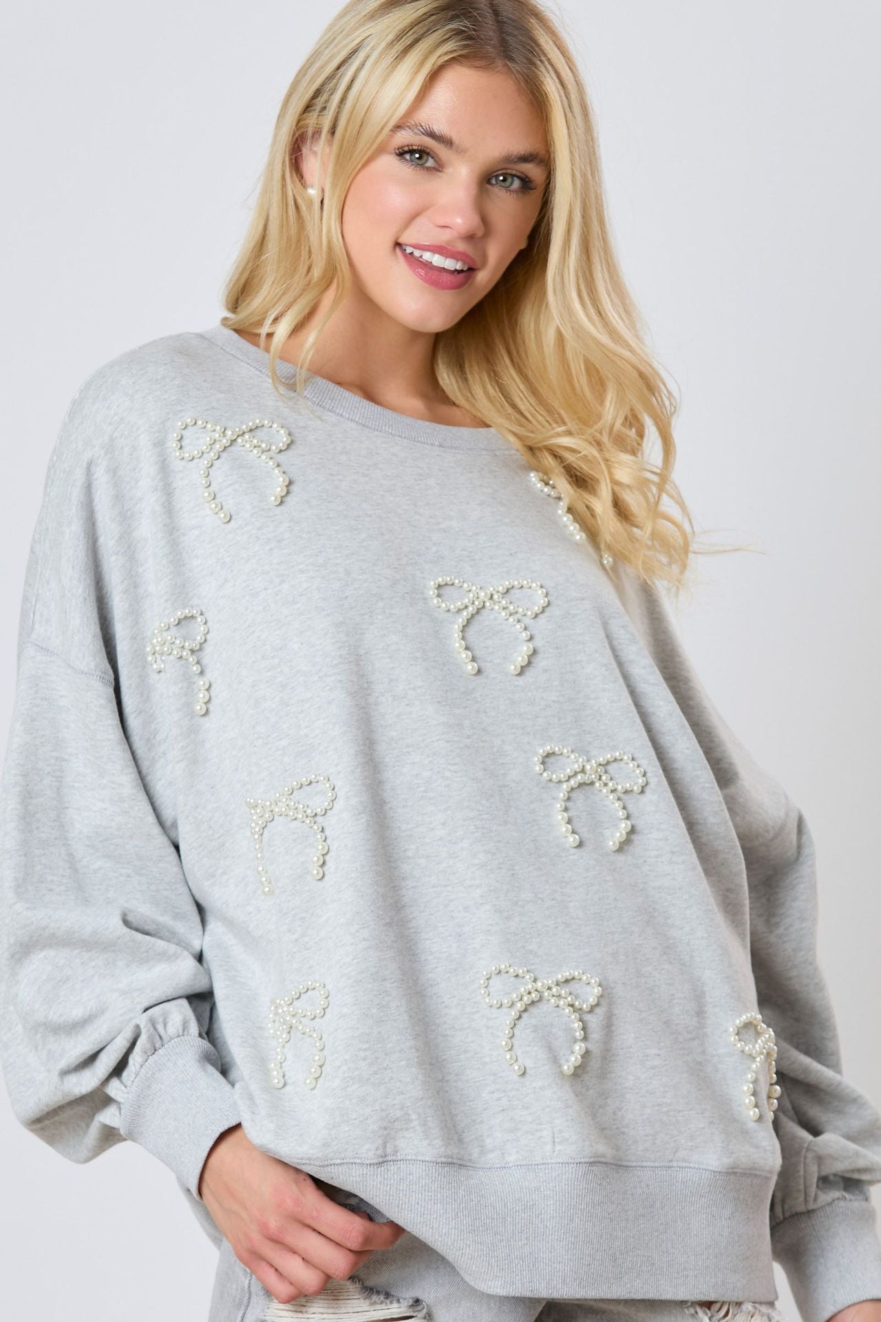 Pearl Bow-tie Casual Hoodie