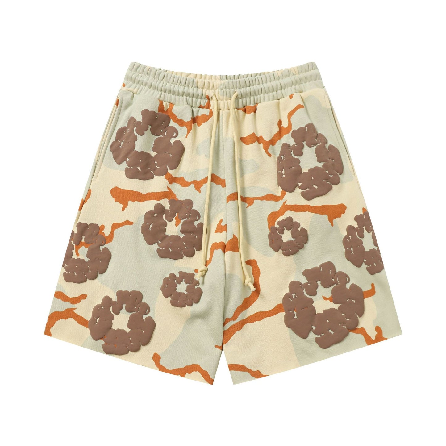 Printed Multi-color Camouflage Shorts