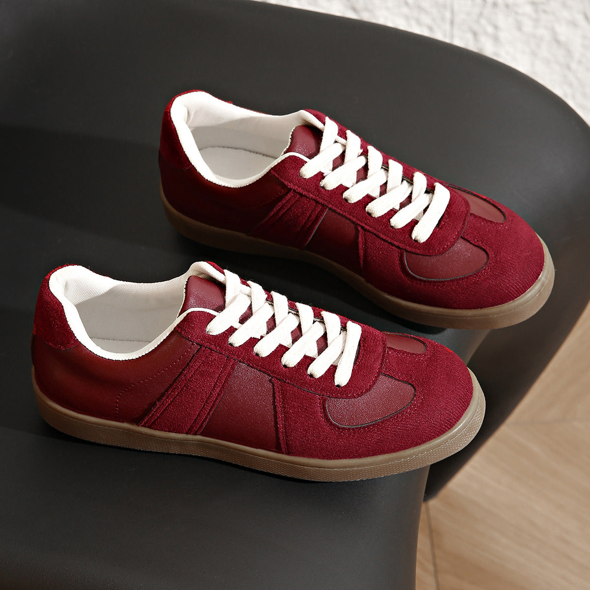 Patched Lace-up Sneakers