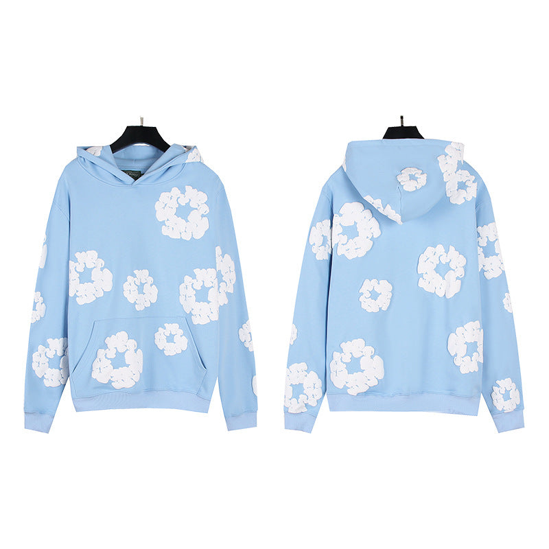 Foaming Printed Loose Hoodie