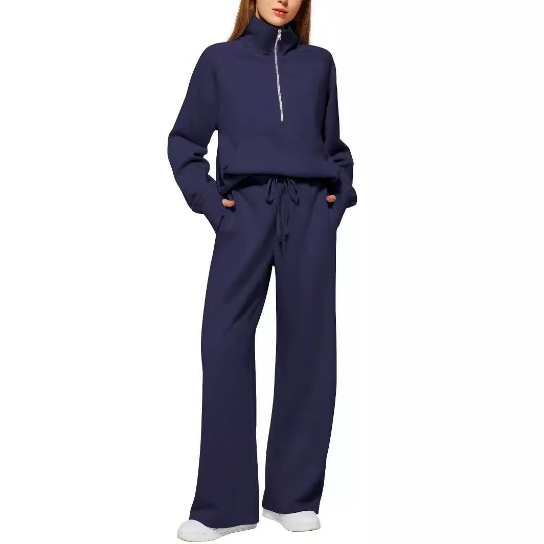 Sweatshirt Wide-leg Sweatpants Casual Set