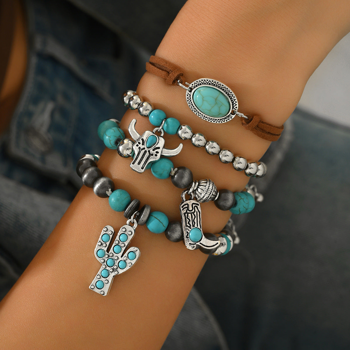 Turquoise Beaded Bracelet(MOQ:2)