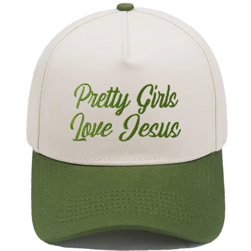 Embroidered Pretty Girls Love Jesus Baseball Cap