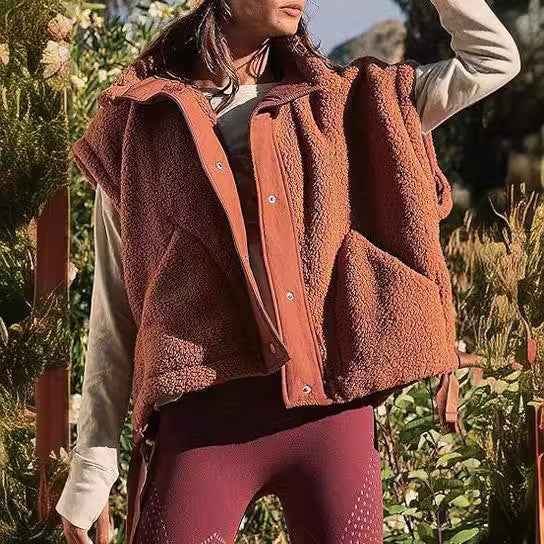 Women's Plush Vest Lambswool Jacket Vest Coat
