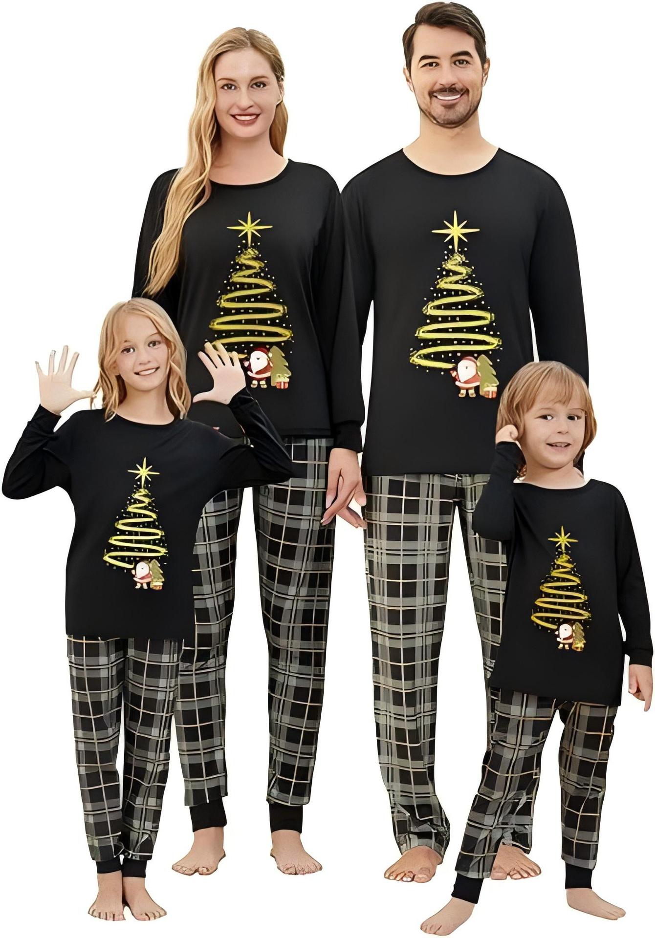 Christmas parent-child home wear autumn and winter pajamas