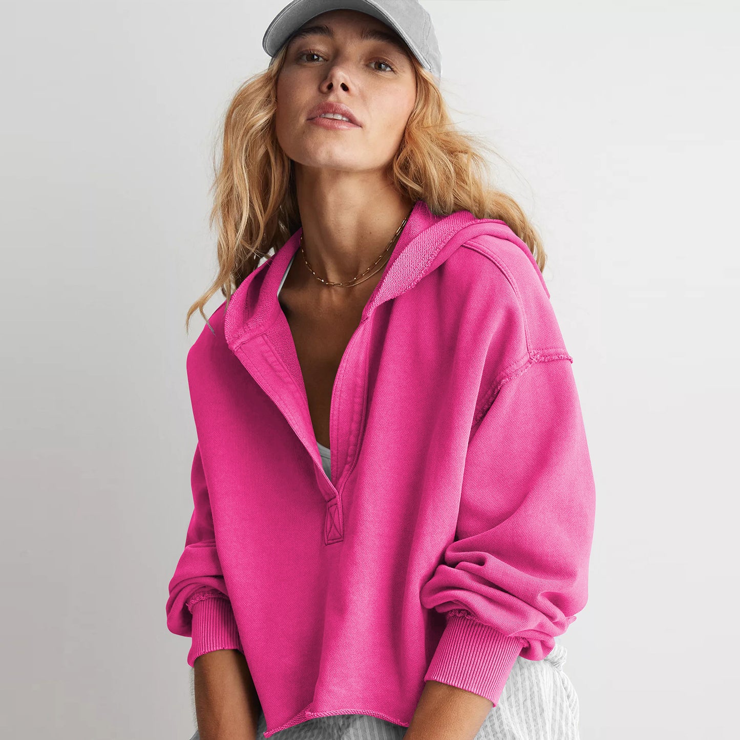 V-neck Pullover Long-sleeved Shirt