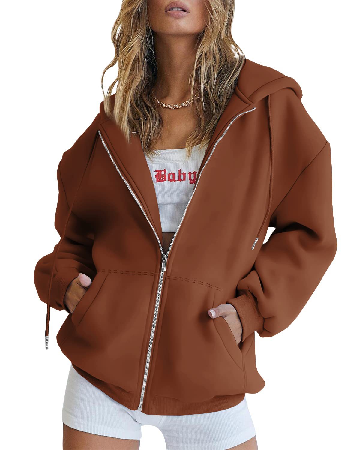 Women's Girls Jacket Sweatshirt Casual Drawstring Clothes