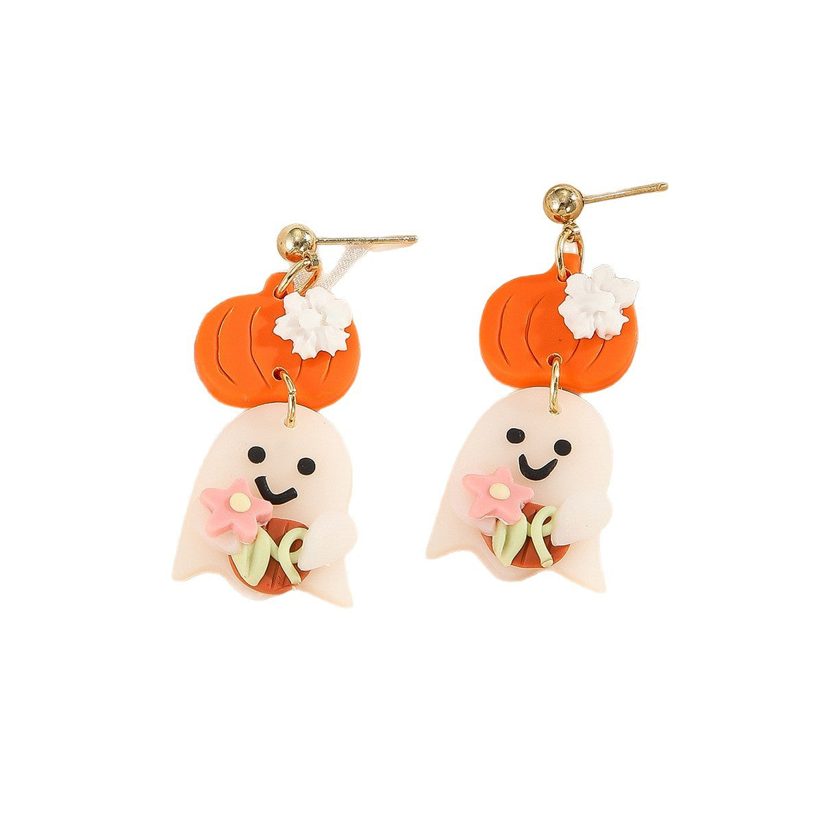 Halloween pumpkin geometric ghost earrings fun earrings(moq2)