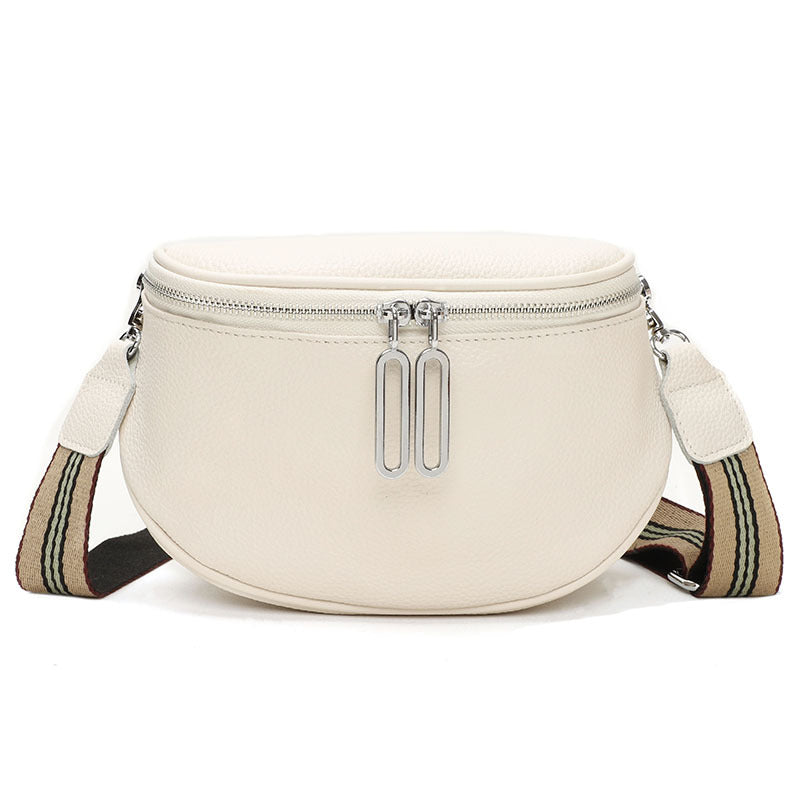Zipper PU Leather Crossbody Bag