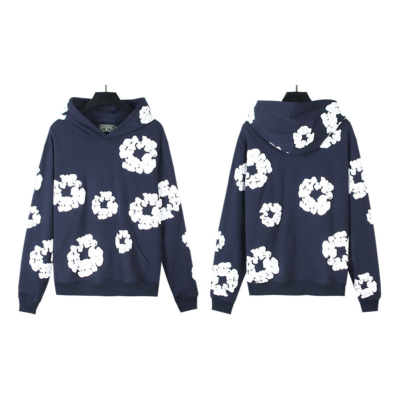 Foaming Printed Loose Hoodie