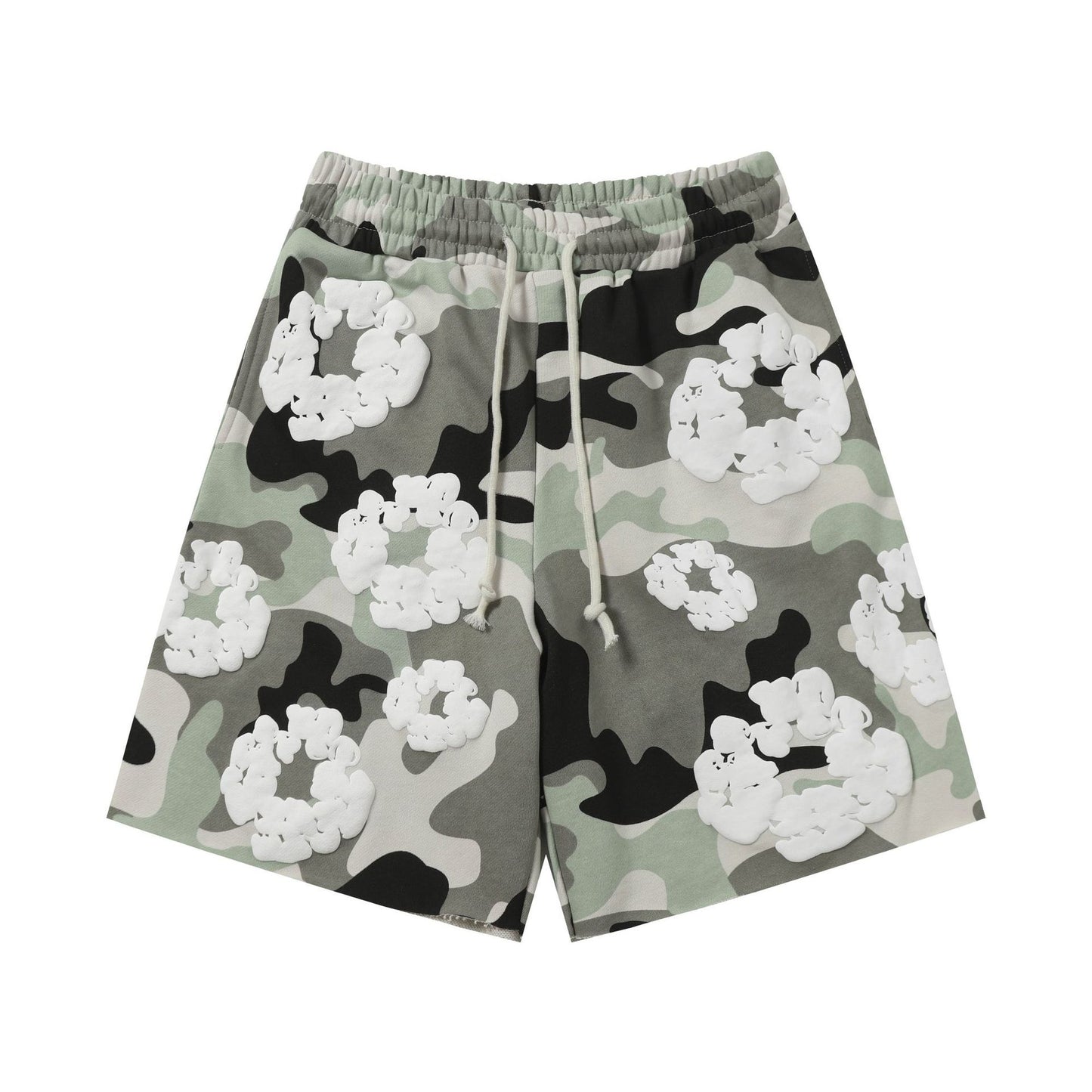 Printed Multi-color Camouflage Shorts
