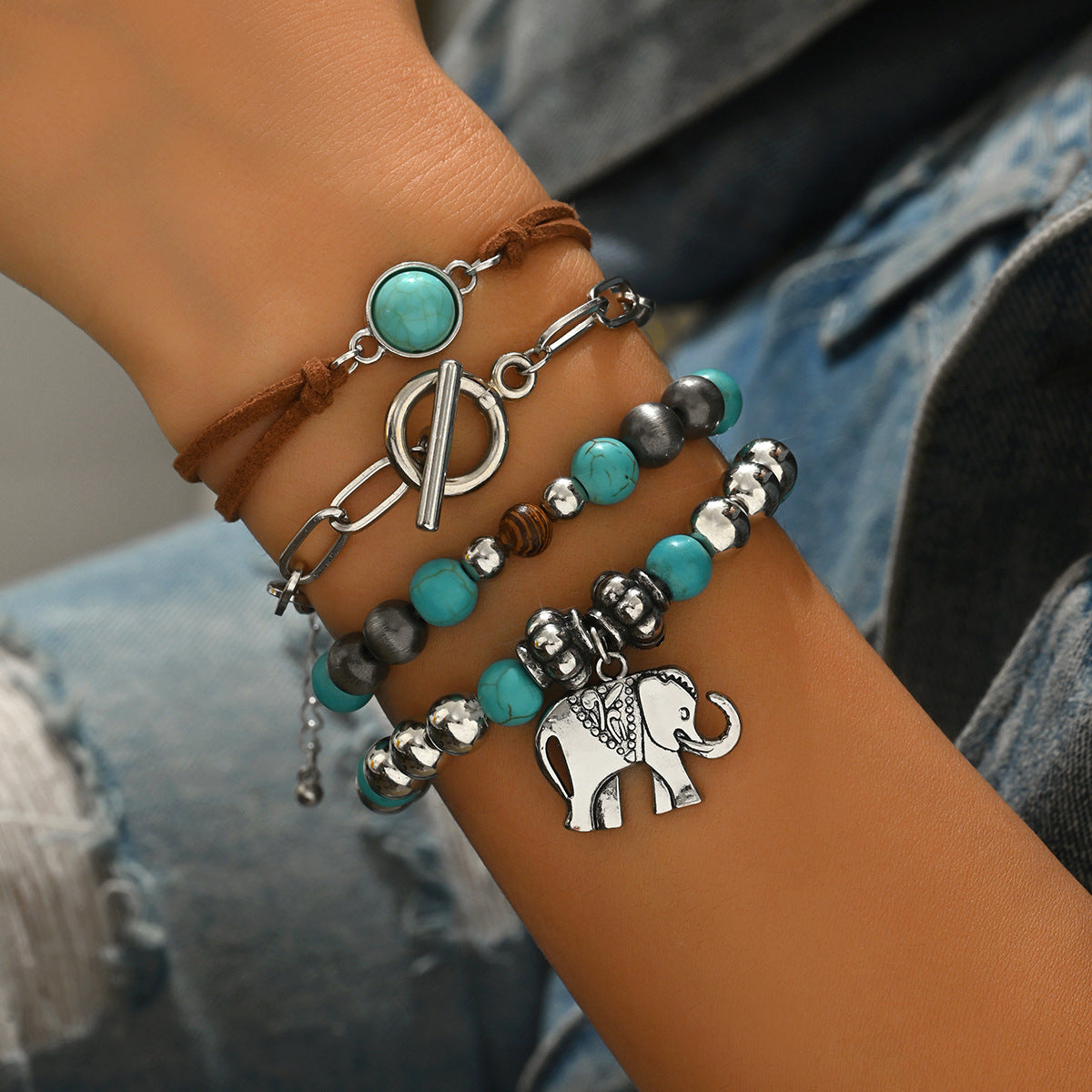Turquoise Beaded Bracelet(MOQ:2)