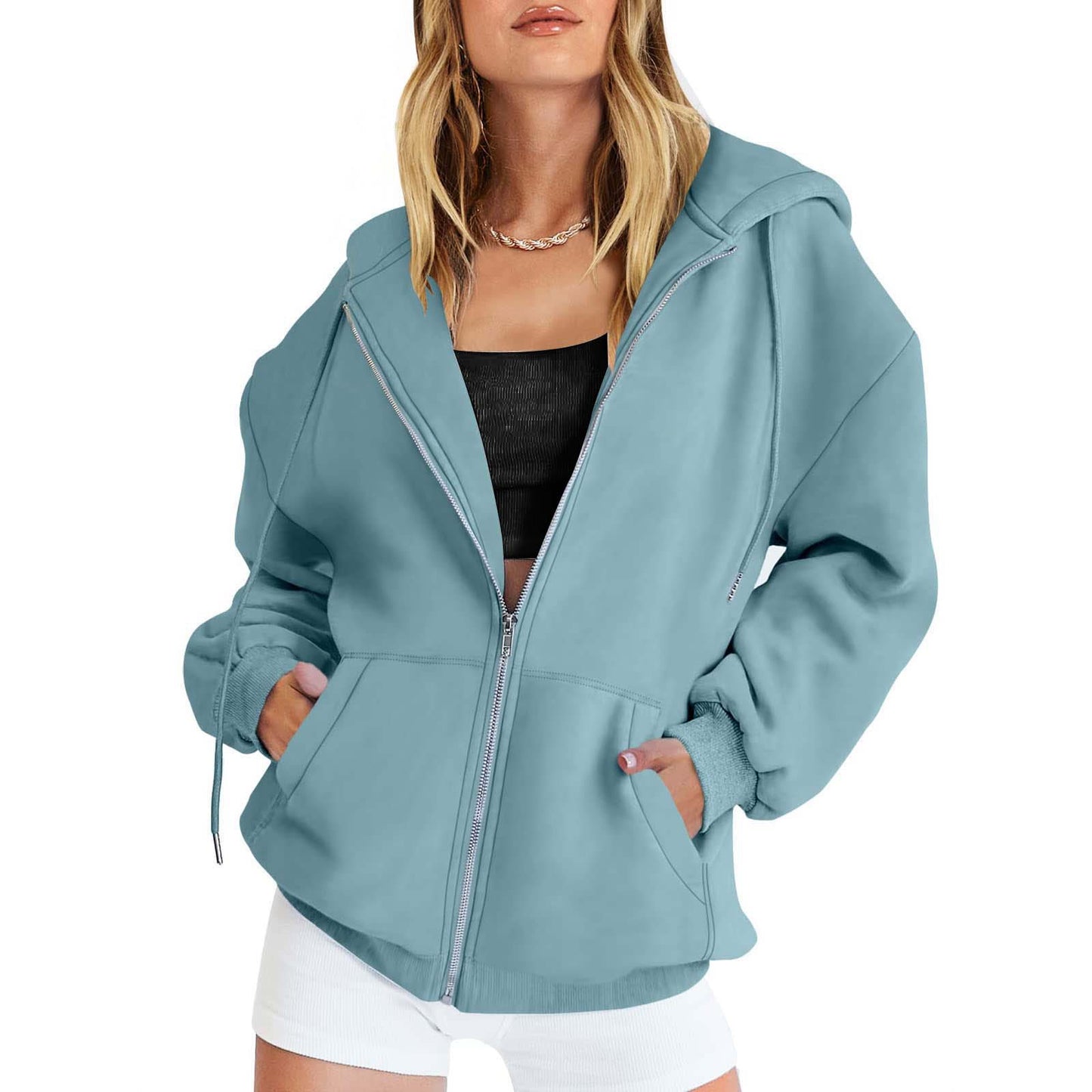 Women's Girls Jacket Sweatshirt Casual Drawstring Clothes