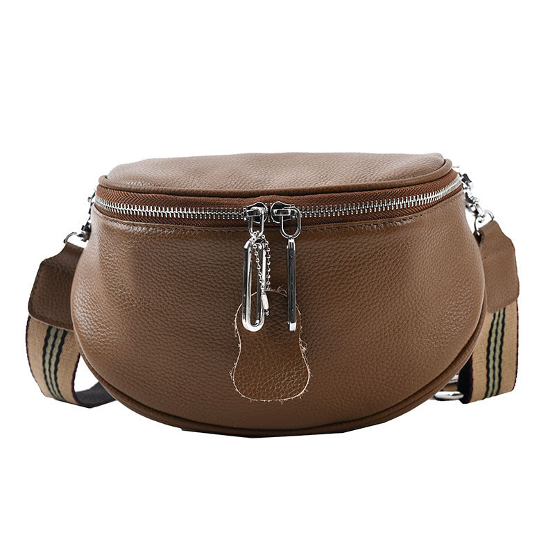 Zipper PU Leather Crossbody Bag