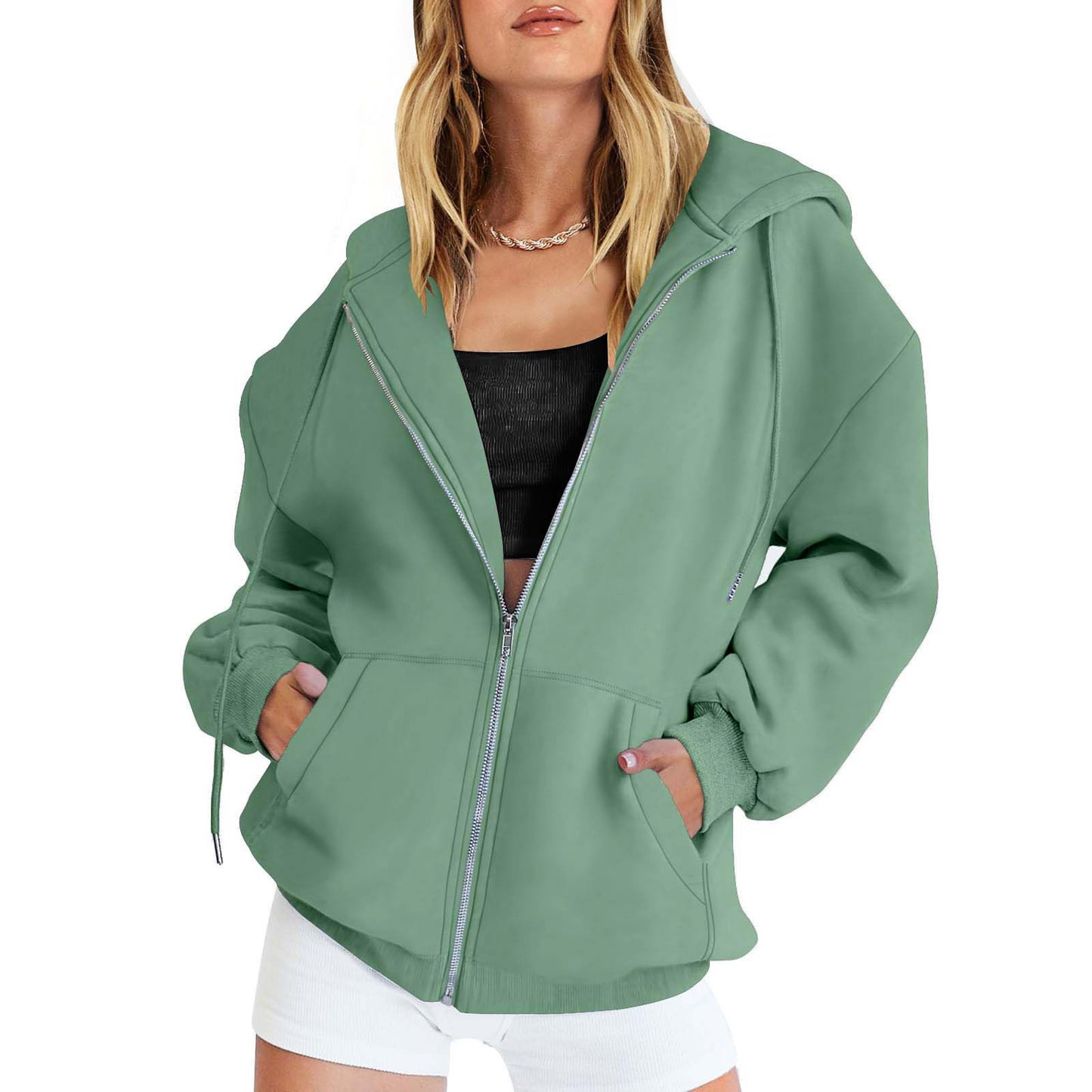 Women's Girls Jacket Sweatshirt Casual Drawstring Clothes