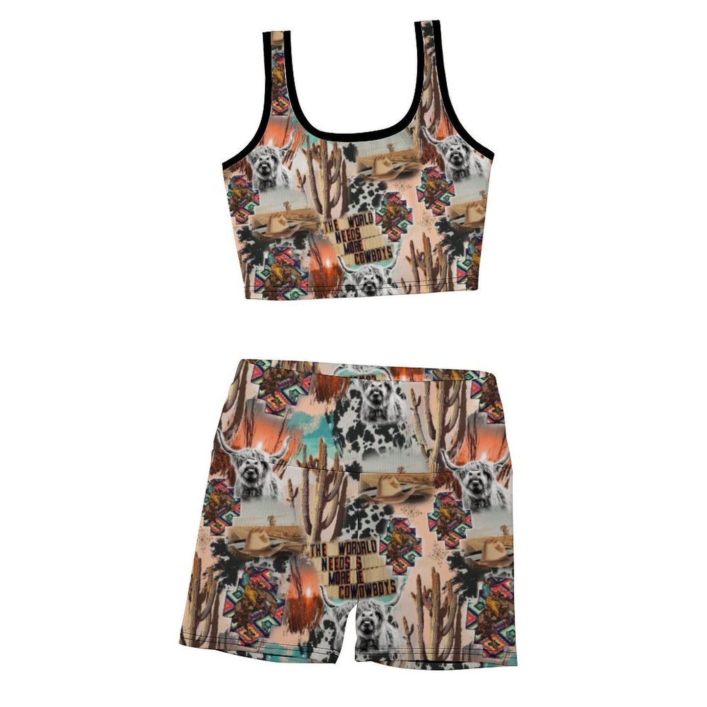 Custom Printed Yoga Vest Set(20-37)