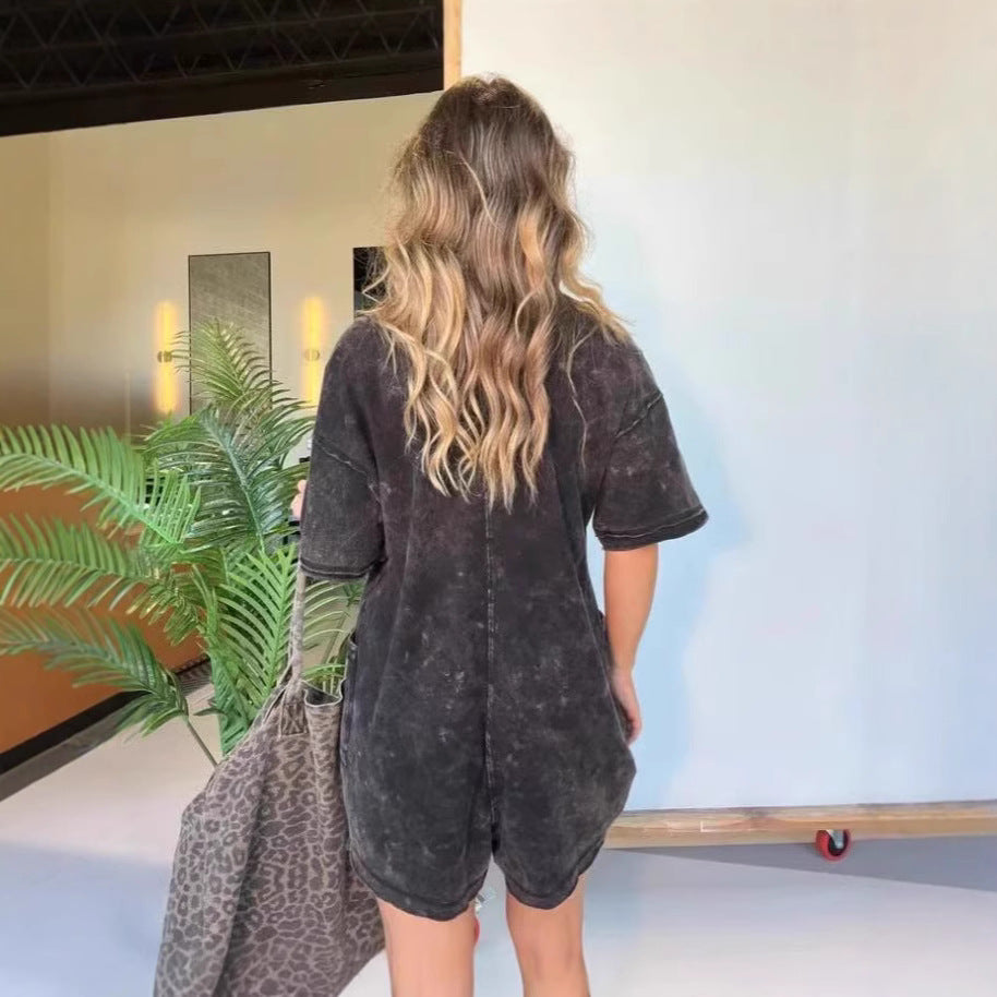 Mineral Wash Pocket Romper