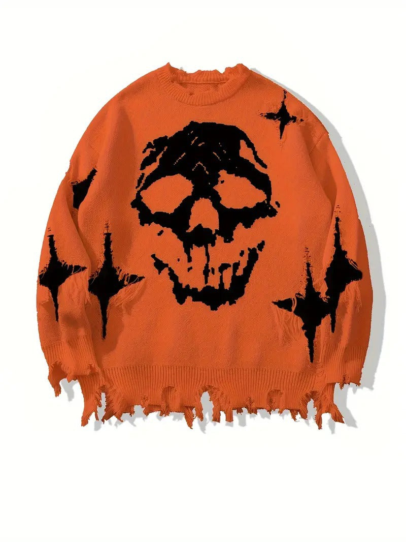 Halloween Skull Hole Sweater