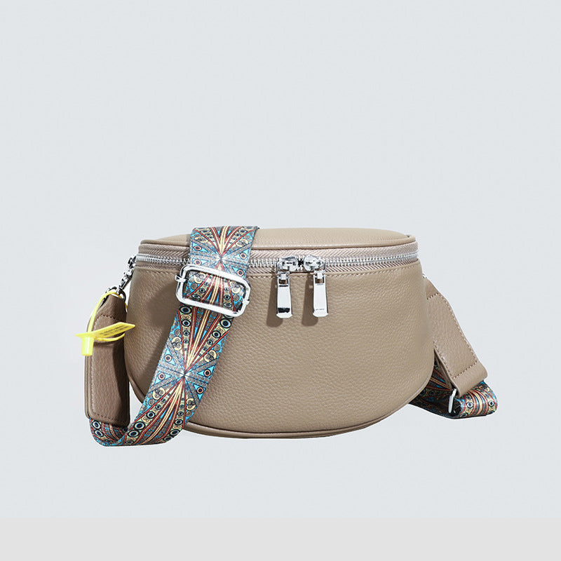 Zipper PU Leather Crossbody Bag