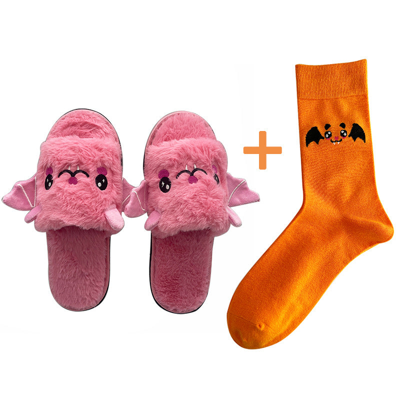 Halloween Plush Bat Slippers