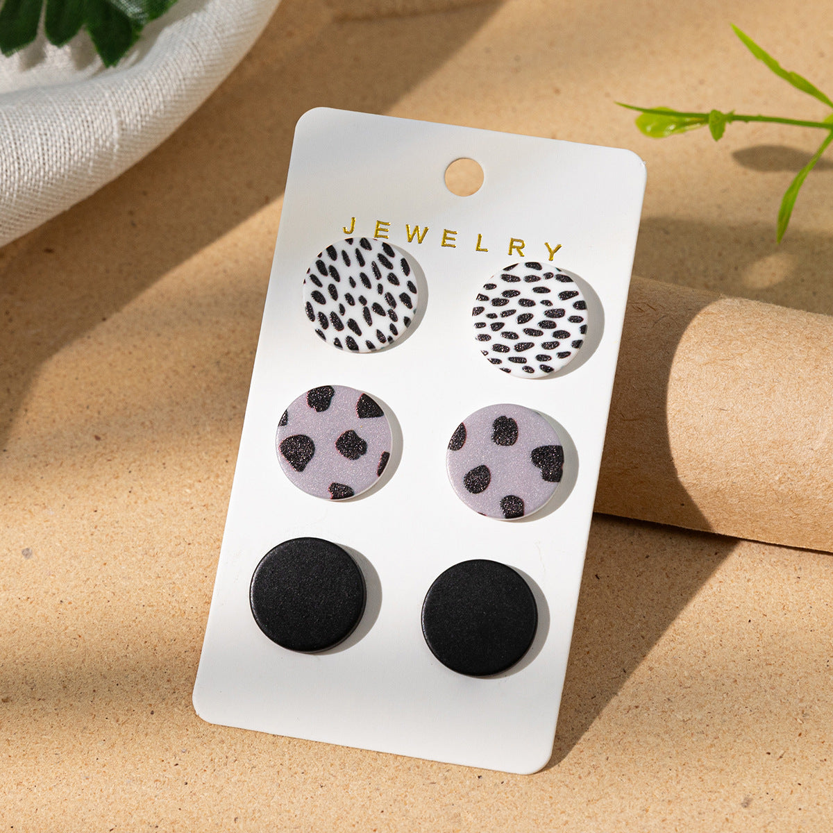 Leopard print acrylic earrings heart earring set(moq3)