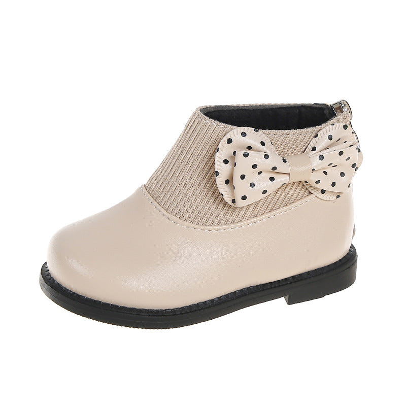 Children's Leather Boots with Soft Cotton Soles