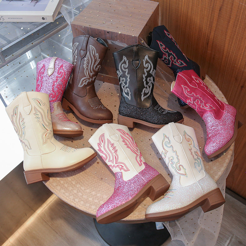 Children's Embroidered Western Boots