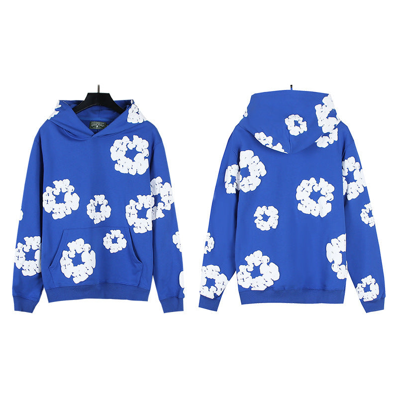 Foaming Printed Loose Hoodie