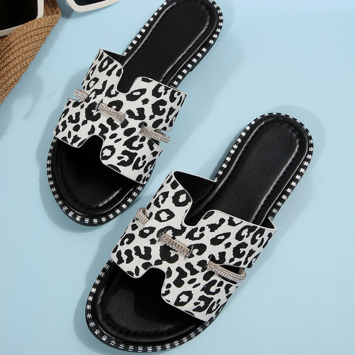 Leopard H Upper Flat Fashion Slippers