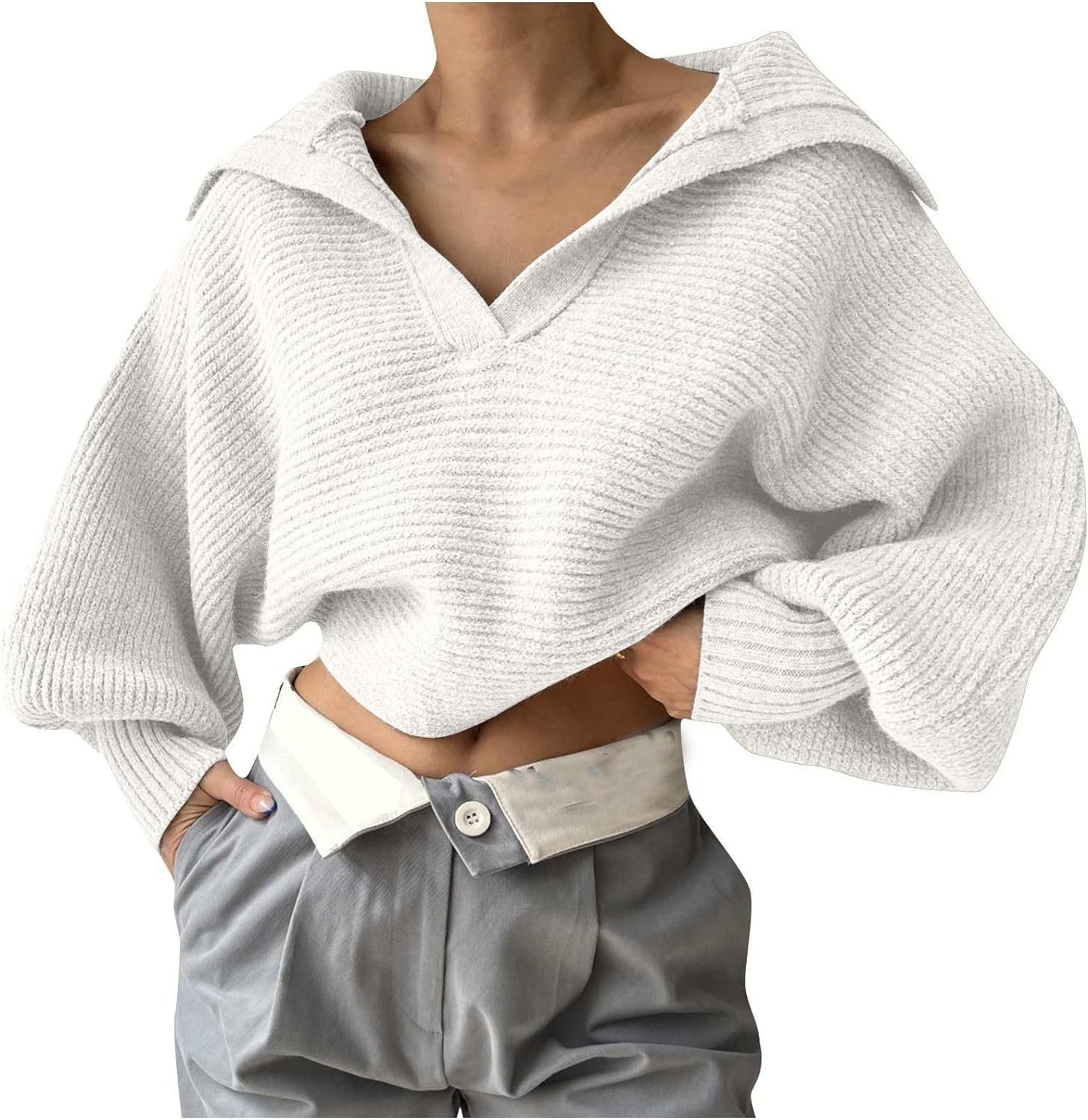 V-neck Knitted Sweater