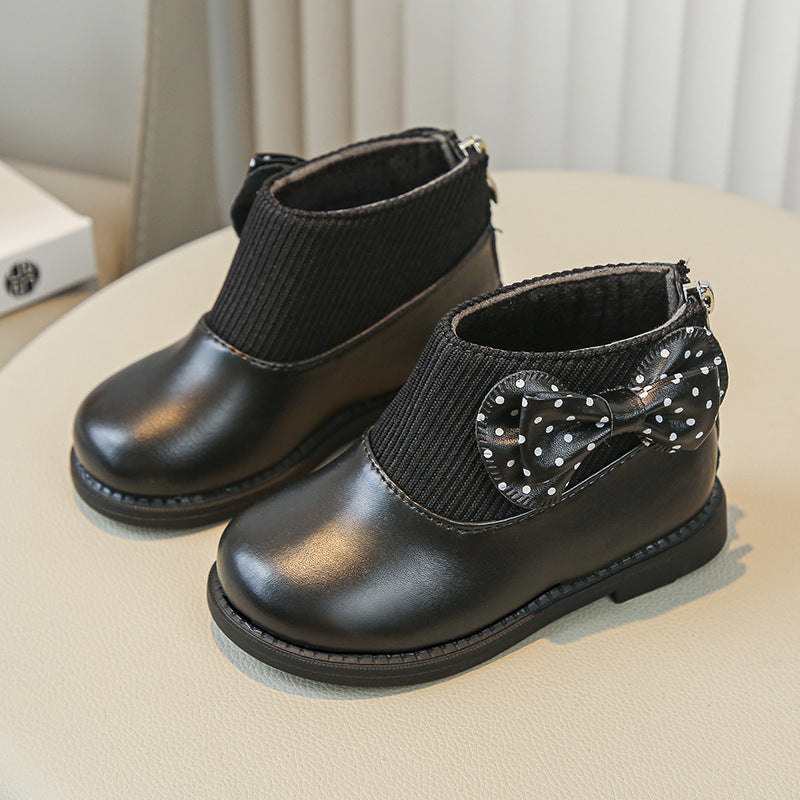 Children's Leather Boots with Soft Cotton Soles