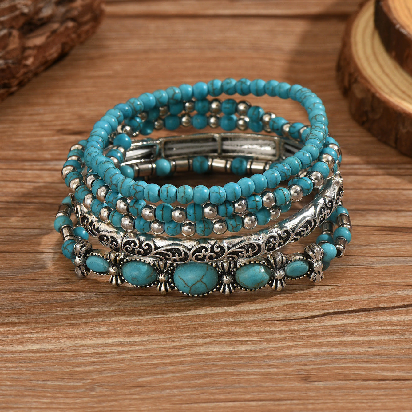 Turquoise Beaded Bracelet(MOQ:2)