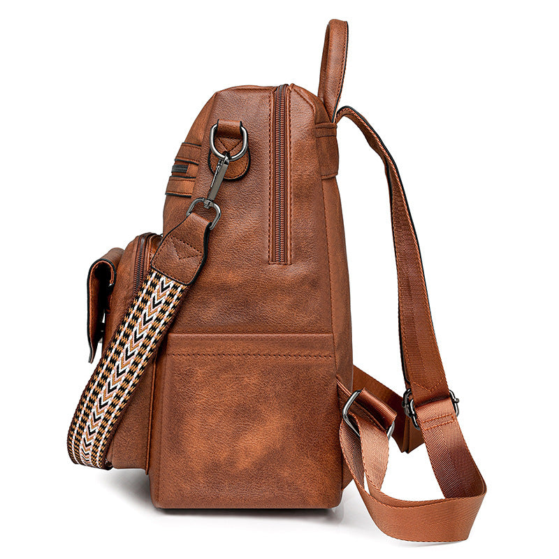 Two-Tone Tassel Backpack