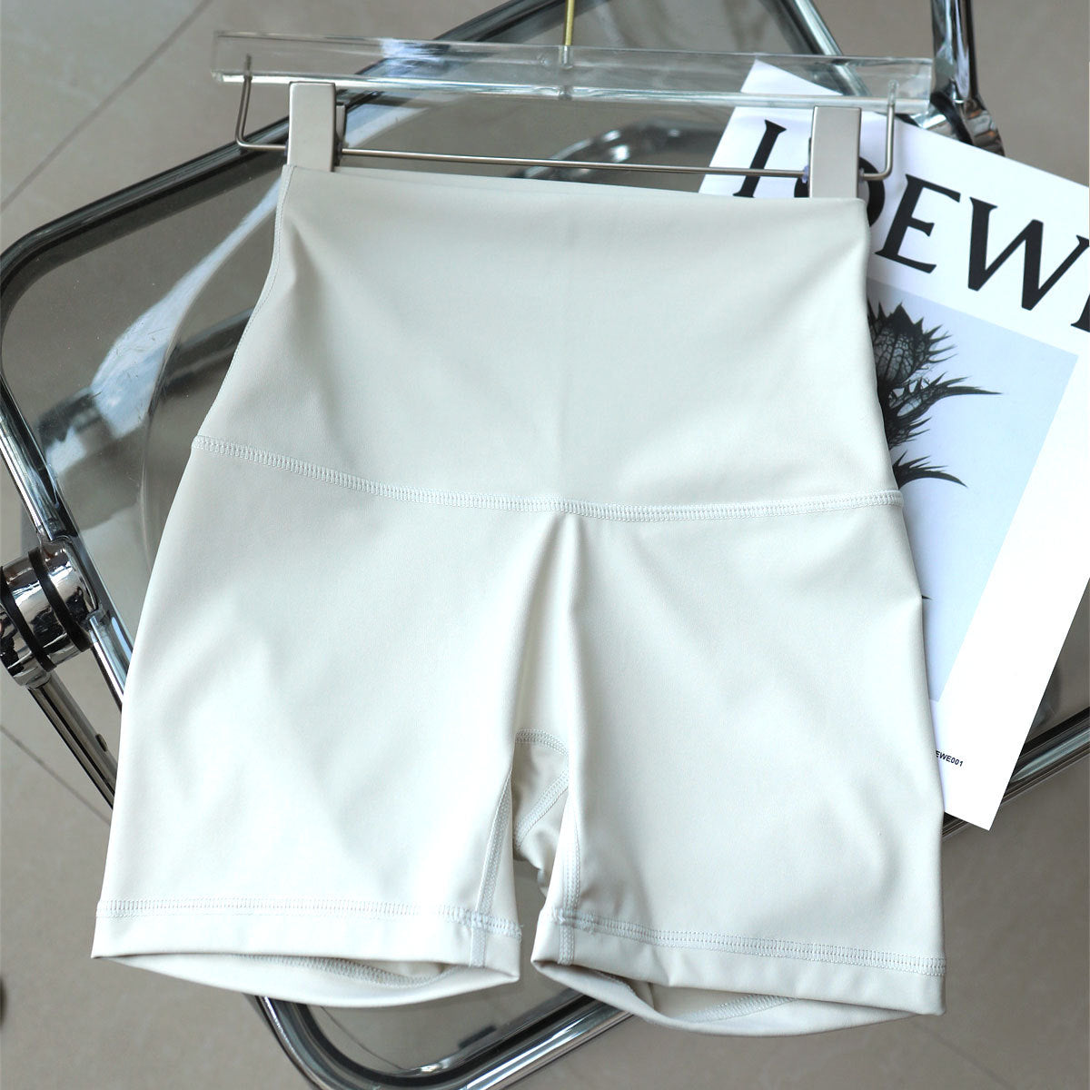 No Awkward Line High Waist Elastic Fitness Base Sports Shorts