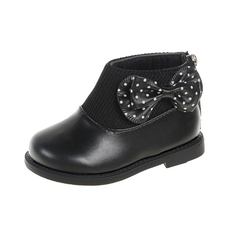 Children's Leather Boots with Soft Cotton Soles