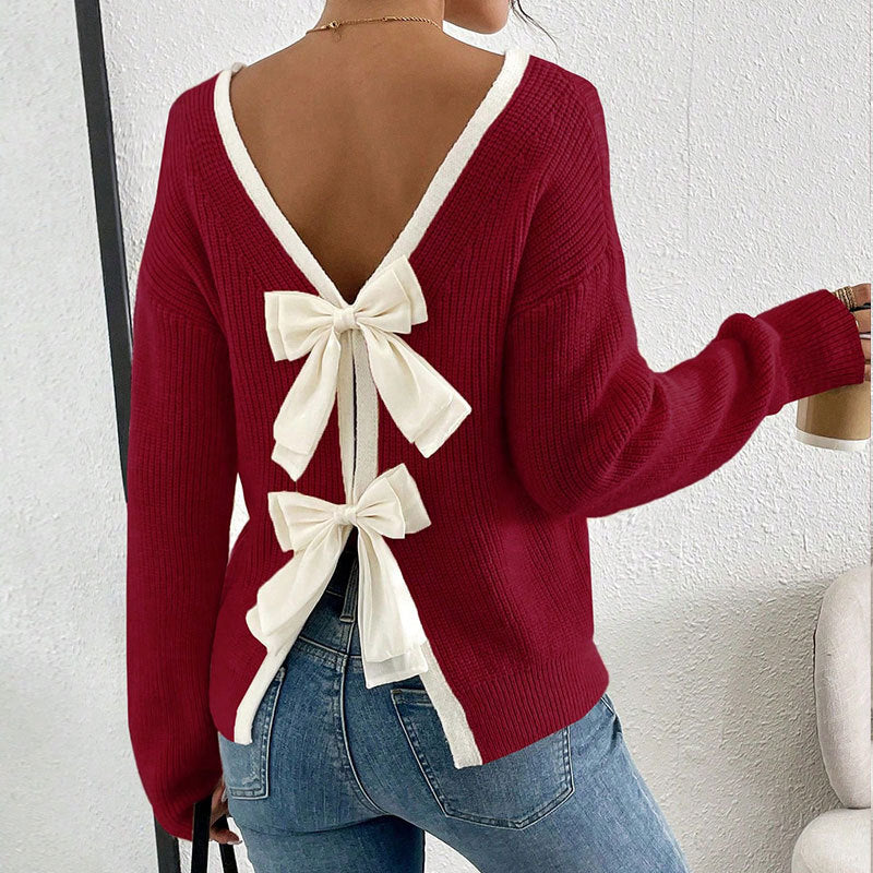 Back Bow Knit Sweater