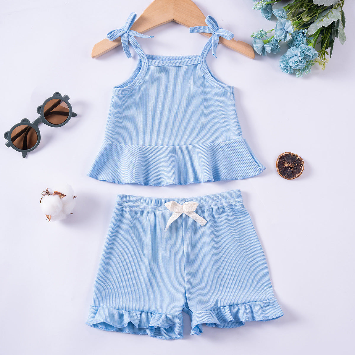 Newborn Sleeveless Lace-Edged Set