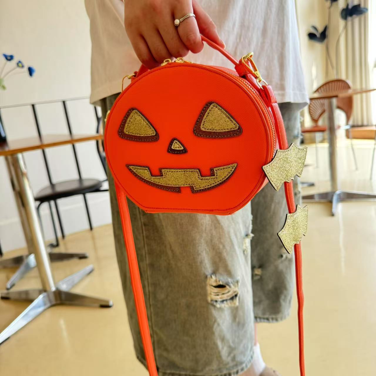 Cute one-shoulder crossbody pumpkin bag